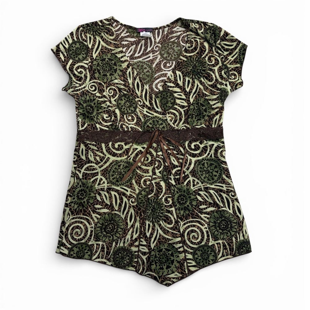 Vintage Y2K Agenda V-neck Babydoll Top - Medium